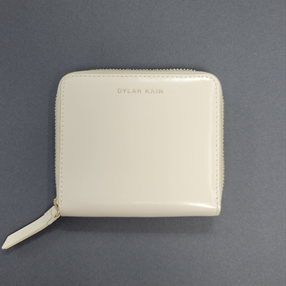 DYLAN KAIN Cream ZIP Leather Wallet Designed In Australia